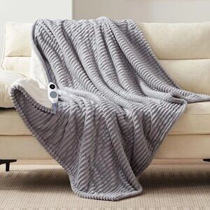 Westinghouse Electric Throw Blanket, Flannel Sherpa Heated Throw with 6 Heating